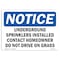 Signmission OSHA Notice Sign, 7" Height, Rigid Plastic, Underground Sprinklers Installed Contact Sign, Landscape OS-NS-P-710-L-18761 - alternate 1